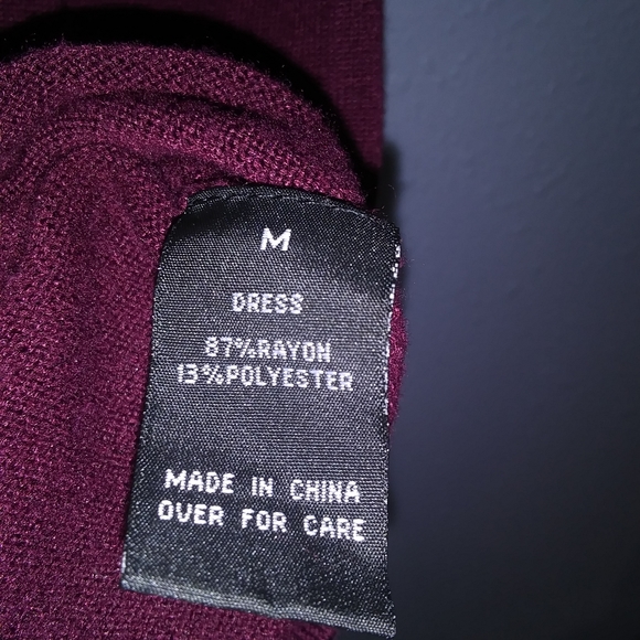 Sparkle Sweater Dress Wine Med - Picture 8 of 11
